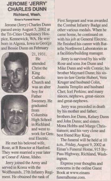 Jerome Dunn - Funeral Notice