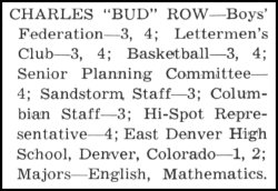 Bud Row - 1947 Activities